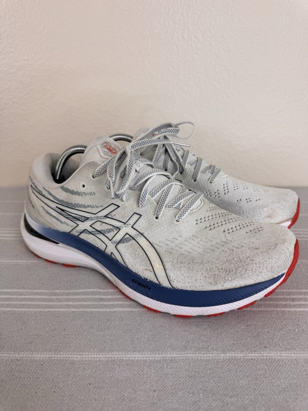 ASICS Gel-Kayano Athletic Running Sneakers 1011B440-101 White Deep Ocean 11.5